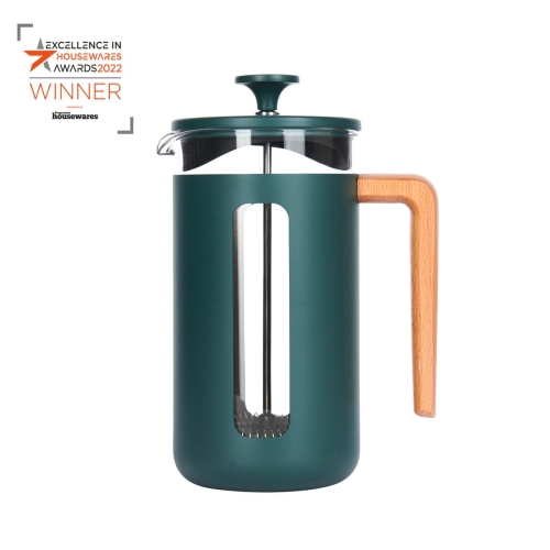 Kawiarka French Press La Cafetière Pisa 1L – zielona z drewnianym uchwytem