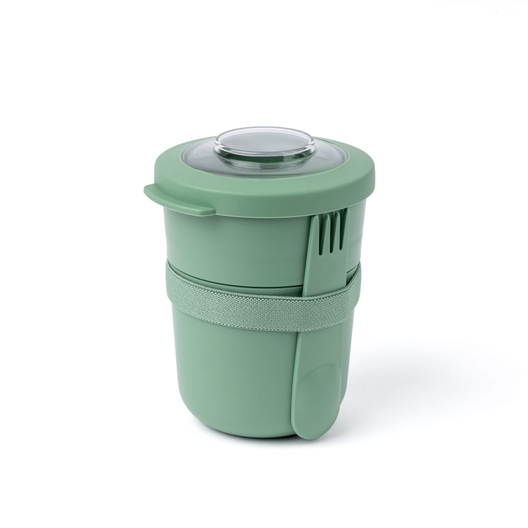 Pojemnik na jogurt 2 w 1 ze sztućcem Amuse - zielony A-000483