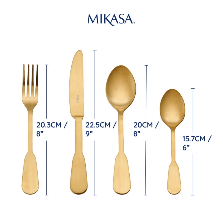 Komplet złotych sztućców dla 4 osób SOHO GOLD 16 el. / Mikasa