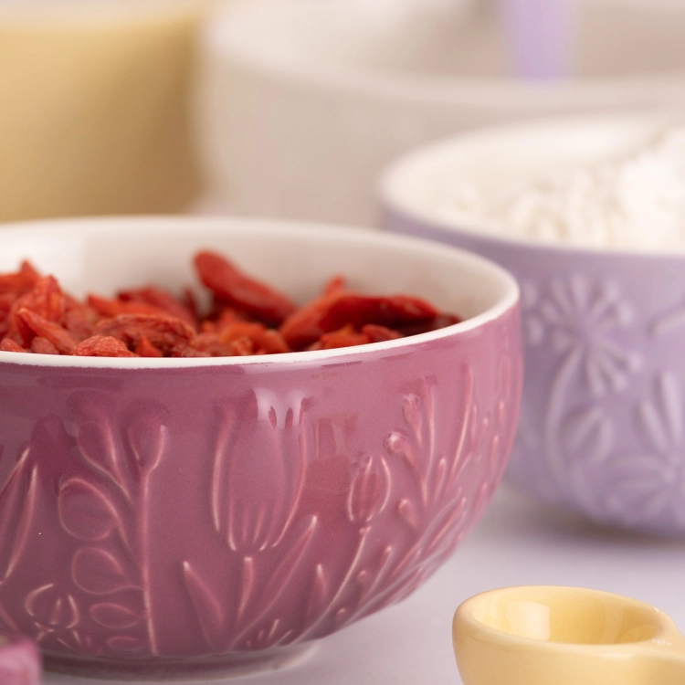 Miseczki ceramiczne Mason Cash  IN THE MEADOW 4 x 175 ml – zestaw stylowych kamionkowych miseczek do deserów, dipów i przekąsek