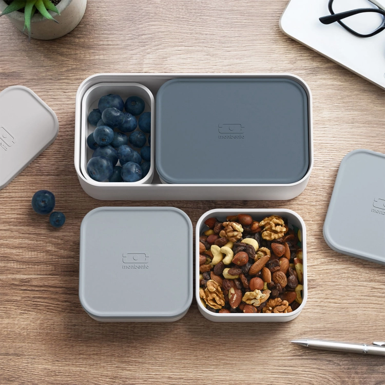 Monbento Extra pojemniki wkłady do lunchboxa Original 4 sztuki Grey 41190011
