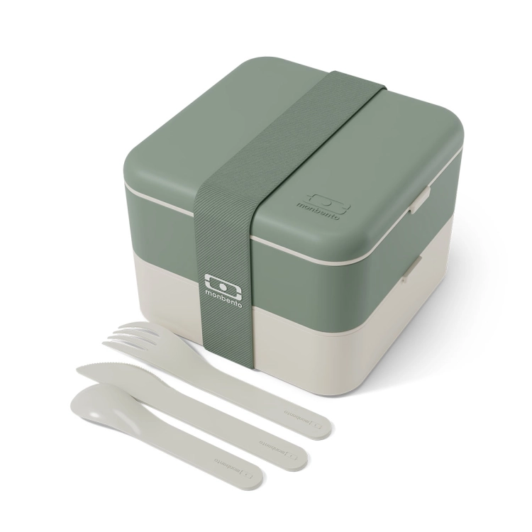 Monbento lunchbox ze sztućcami Flex 1L Natural Green