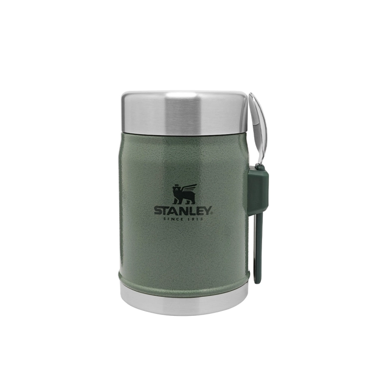 Stanley termos obiadowy ze sztućcem Legendary Classic 0.4L Hammertone Green. Kod produktu 10-11353-0169