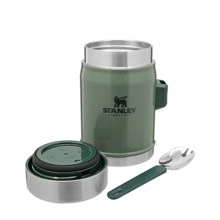 Stanley termos na zupę ze sztućcem Legendary Classic 0.4L Hammertone Green. Kod produktu 10-11353-0169