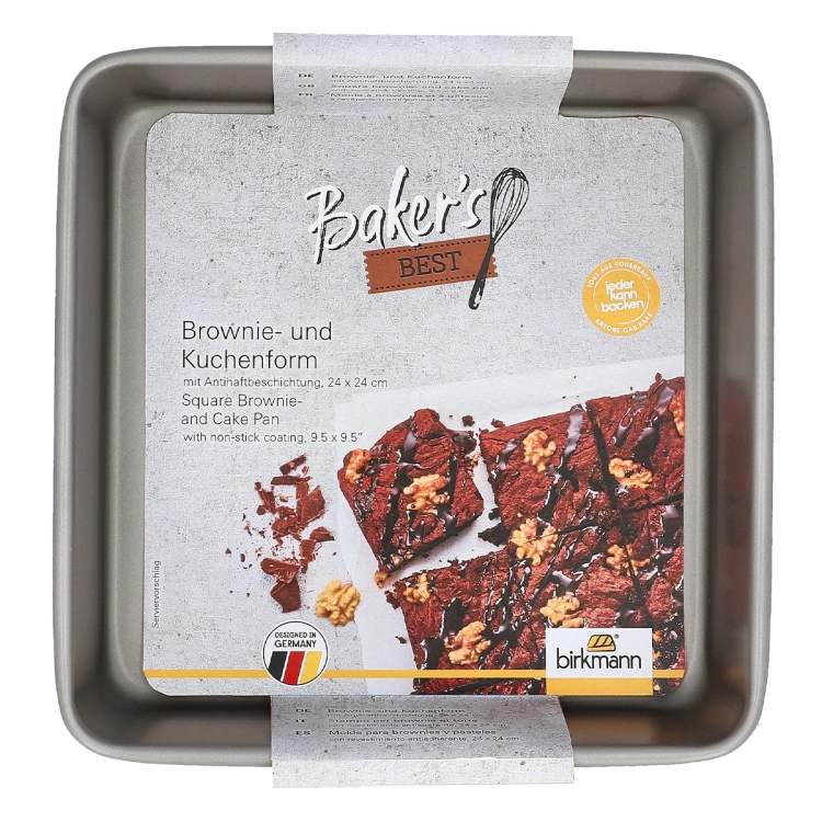 Forma do pieczenia 24 x 24 cm  z powłoką nieprzywierającą. Baker's Best marka Birkmann, Kod produktu 886353