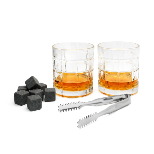 Zestaw prezentowy do whiskey dla 2 osób, szklanki + kostki granitowe / Leopold Vienna LV238000