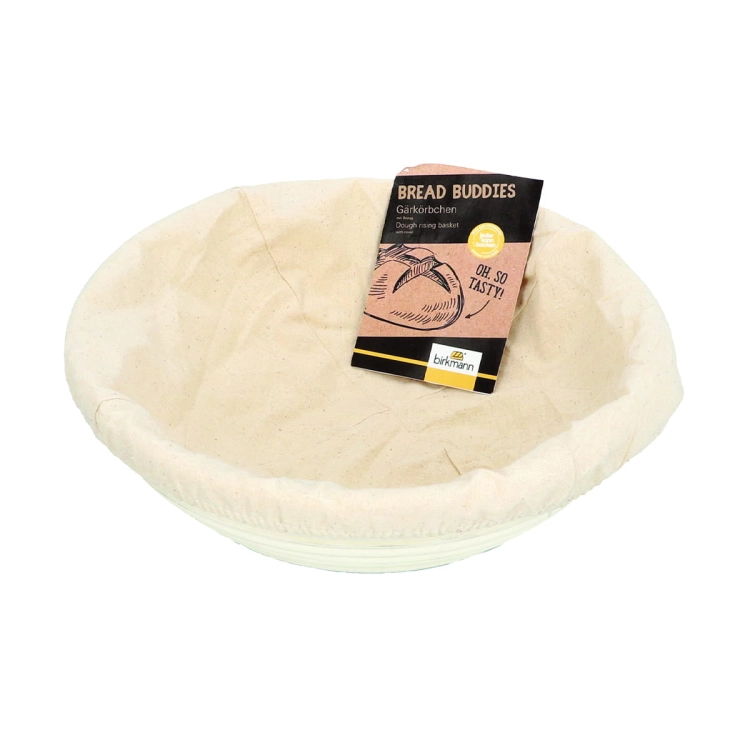 Koszyk do wyrastania chleba okrągły 25 cm, z bawełnianym pokrowcem / Birkmann. Kod produktu 331327