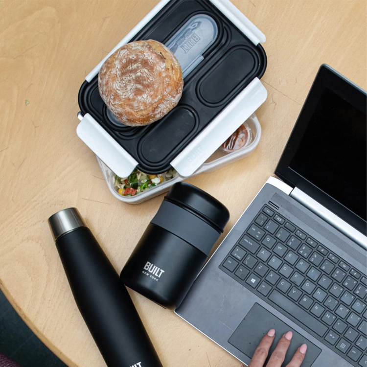 Lunchbox ze sztućcami czarny, dla mężczyzny  / Built BLTBNT1050CLA