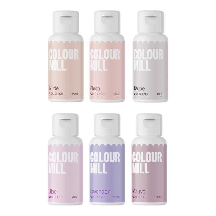 Colour Mill Barwniki spożywcze Oil Blend Bridal. Zestaw 6 kolorów x 20 ml.